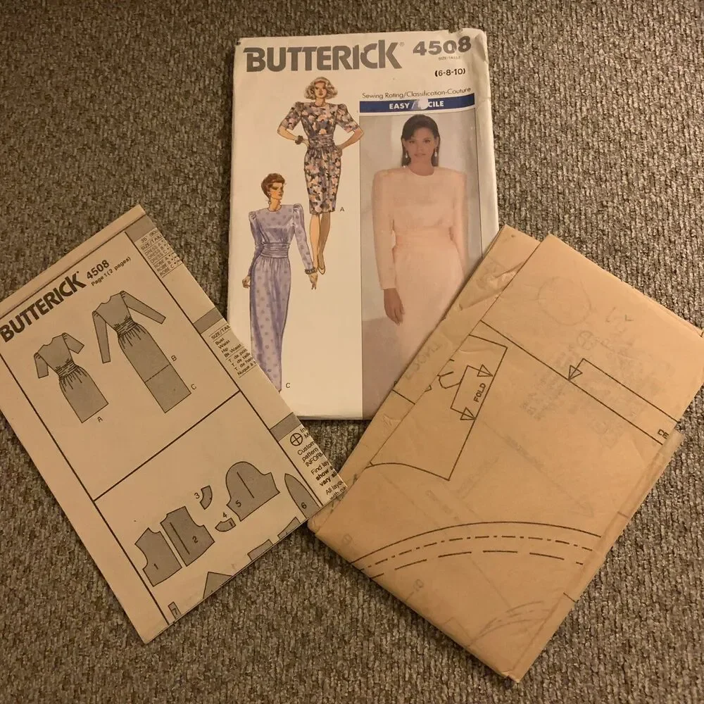 Butterick 4508 Misses' Dresses 6 8 10 Sewing Pattern 1989 Easy